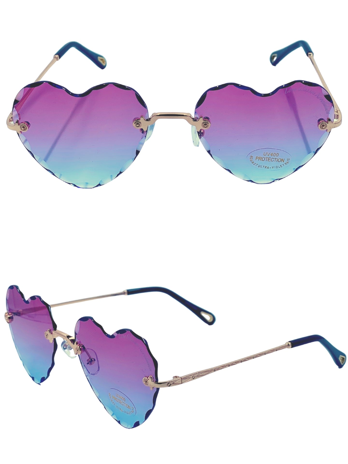 Girls Pink and Blue Jewel Sparkle Frameless Kids Sunglasses 